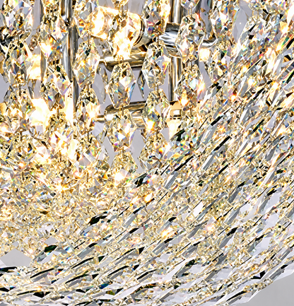 Crystal Chandelier QEQERTARSUAQ Elegance, 7x E14, Diameter 50cm, Metal and Crystal, Shiny Chrome