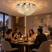 Crystal Chandelier QEQERTARSUAQ Magno, 9x E14, Diameter 60cm, Metal and Crystal, Shiny Chrome