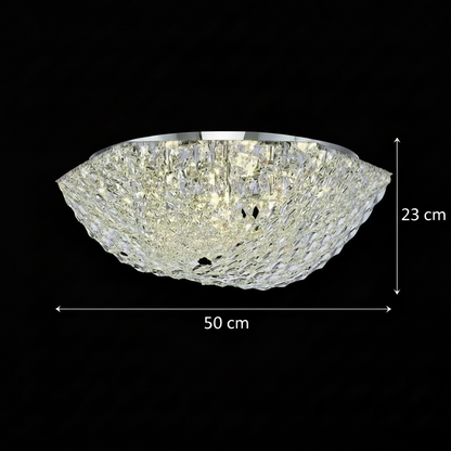 Crystal Chandelier QEQERTARSUAQ Elegance, 7x E14, Diameter 50cm, Metal and Crystal, Shiny Chrome