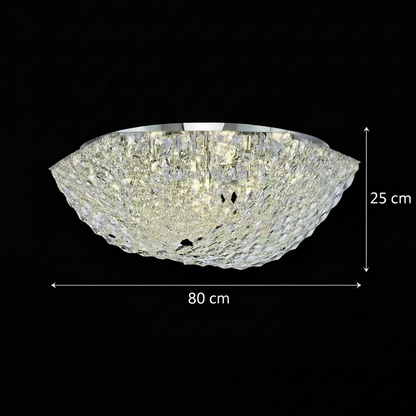 Crystal Chandelier QEQERTARSUAQ Regalis, 12x E14, Diameter 80cm, Metal and Crystal, Shiny Chrome