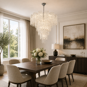 Crystal Chandelier TAGISH Supremo 19xE14, Diameter 80cm, Metal and Crystal, Shiny Chrome, Adjustable Height