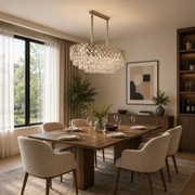VECTORIA Supremo Crystal Chandelier, 10xE14, Diameter 75x39cm, Shiny Chrome, Adjustable Height, Metal and Crystal