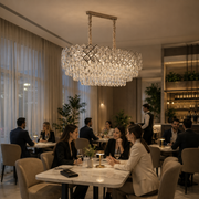 VECTORIA Supremo Crystal Chandelier, 10xE14, Diameter 75x39cm, Shiny Chrome, Adjustable Height, Metal and Crystal