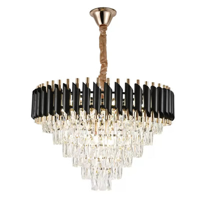 Crystal Chandelier VERSAILLES Magno 8xE14, Diameter 60cm, Black and Gold, Adjustable Height Crystal Chandeliers Default Title Alessandro Design