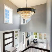 Crystal Chandelier VERSAILLES Magno 8xE14, Diameter 60cm, Black and Gold, Adjustable Height Crystal Chandeliers Default Title Alessandro Design