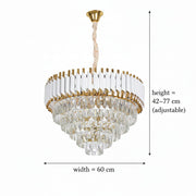 Crystal Chandelier VERSAILLES Magno 8x E14, Diameter 60cm, Shiny Gold and White, Adjustable Height Crystal Chandelier Default Title Alessandro Design