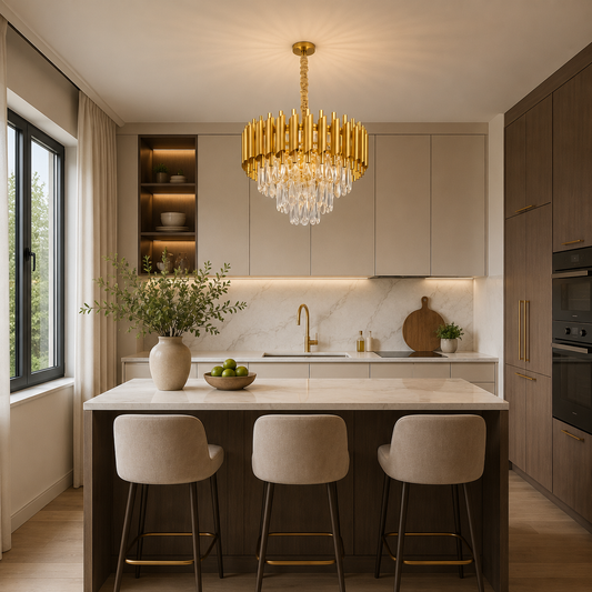 Crystal Chandelier VERSAILLES Nobile 5xE14, Diameter 40cm, Gold, Adjustable Height