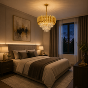 Crystal Chandelier VERSAILLES Nobile 5xE14, Diameter 40cm, Gold, Adjustable Height