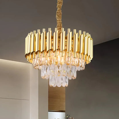 Crystal Chandelier VERSAILLES Nobile 5xE14, Diameter 40cm, Gold, Adjustable Height Crystal Chandeliers Default Title Alessandro Design