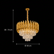 Crystal Chandelier VERSAILLES Nobile 5xE14, Diameter 40cm, Gold, Adjustable Height