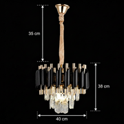 Nobile VERSAILLES Crystal Chandelier 5xE14, Diameter 40cm, Shiny Gold and Black