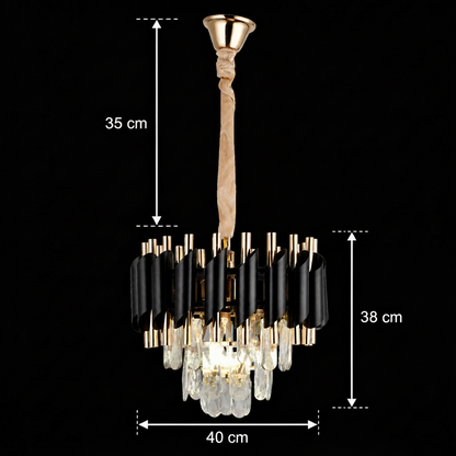Nobile VERSAILLES Crystal Chandelier 5xE14, Diameter 40cm, Shiny Gold and Black