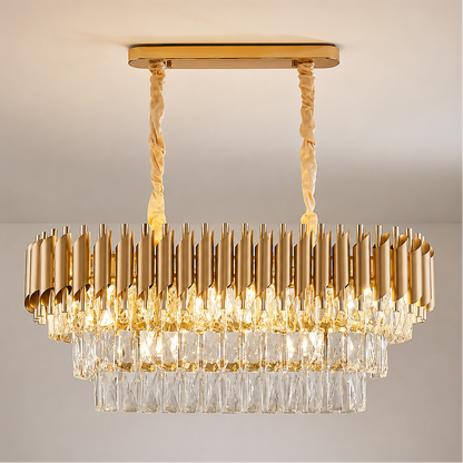 Crystal Chandelier VERSAILLES Regalis 10xE14, Diameter 80cm, Gold, Adjustable Height