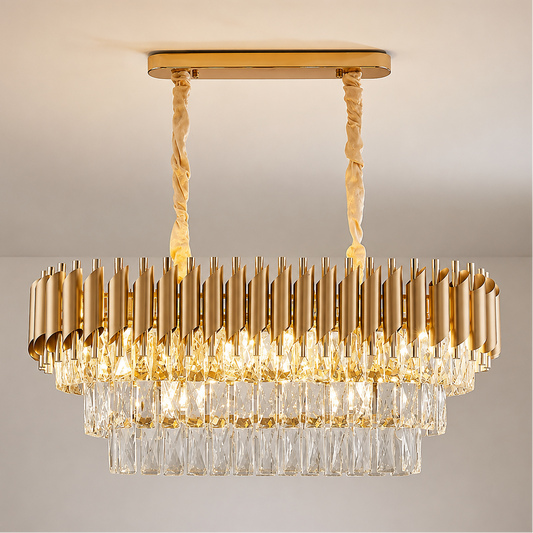 Crystal Chandelier VERSAILLES Regalis 10xE14, Diameter 80cm, Gold, Adjustable Height