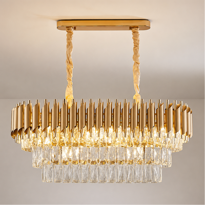 Crystal Chandelier VERSAILLES Regalis 10xE14, Diameter 80cm, Gold, Adjustable Height