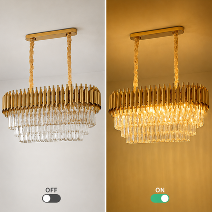 Crystal Chandelier VERSAILLES Regalis 10xE14, Diameter 80cm, Gold, Adjustable Height