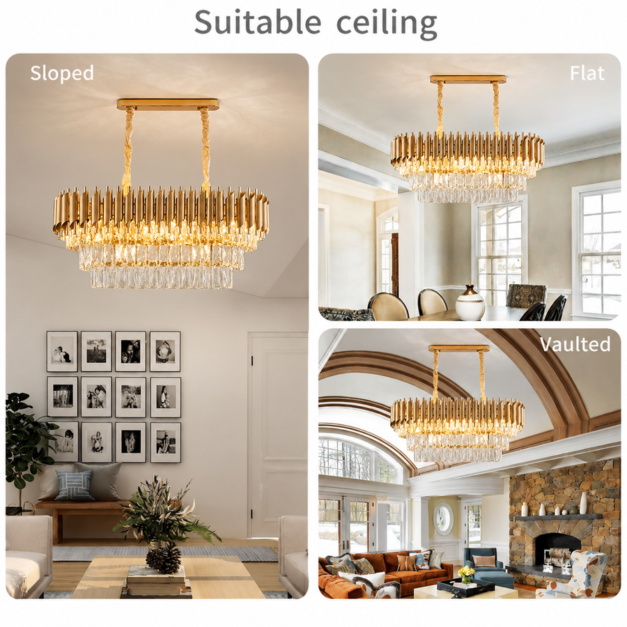 Crystal Chandelier VERSAILLES Regalis 10xE14, Diameter 80cm, Gold, Adjustable Height