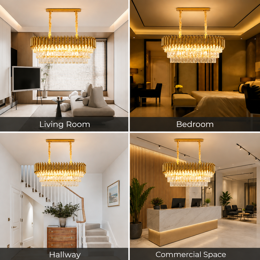 Crystal Chandelier VERSAILLES Regalis 10xE14, Diameter 80cm, Gold, Adjustable Height