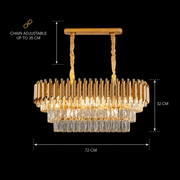 Crystal Chandelier VERSAILLES Regalis 10xE14, Diameter 80cm, Gold, Adjustable Height