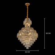 Crystal Chandelier WINDSOR Grande Supremo 10xE14, Diameter 60X90cm, Shiny Gold, Adjustable Height
