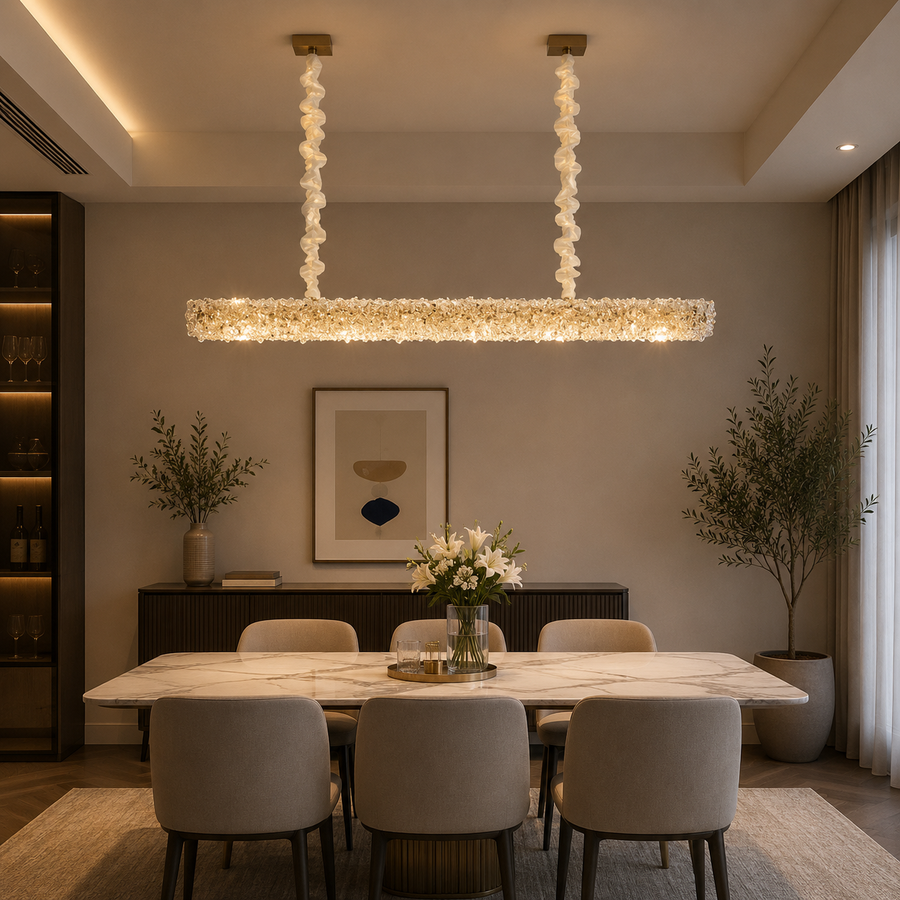 Crystal Chandelier, PRAGUE Imperio, 35W, 96cm, Cold/Warm/Neutral Light, Gold, Adjustable Height