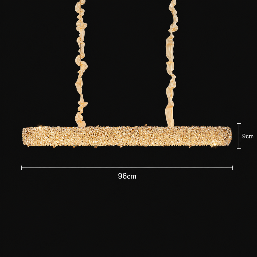 Crystal Chandelier, PRAGUE Imperio, 35W, 96cm, Cold/Warm/Neutral Light, Gold, Adjustable Height