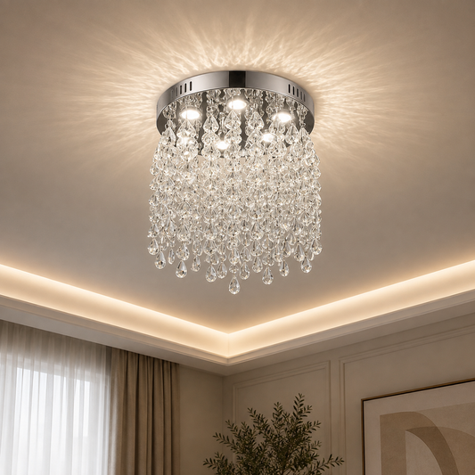 Crystal LED Chandelier LLC210/400CH Round, 22W, Cool/Warm/Neutral Light, Crystal, Shiny Chrome
