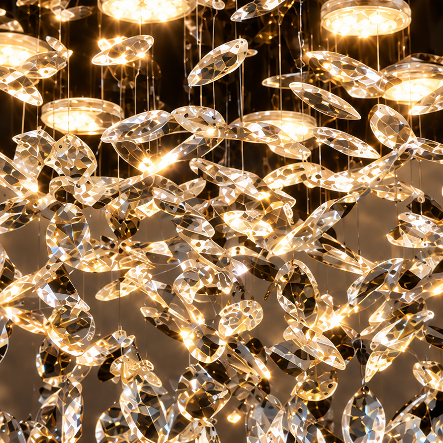 Crystal LED Chandelier LLC210/400CH Round, 22W, Cool/Warm/Neutral Light, Crystal, Shiny Chrome