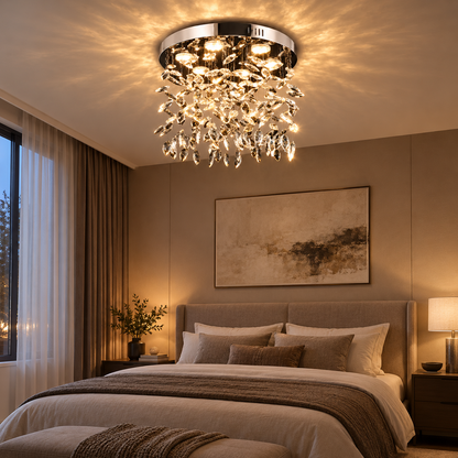 Crystal LED Chandelier LLC210/400CH Round, 22W, Cool/Warm/Neutral Light, Crystal, Shiny Chrome