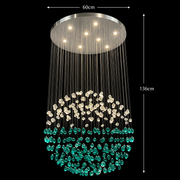 Candelabru LED Cristal OSKEMEN Magno, 56W, Lumina Rece/Calda/Neutra, Metal si Sticla, Verde