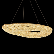 Modern Crystal Chandelier, Remote Control, PRUGU, 65W, Warm/Neutral/Cold Light, Length 35 cm, Gold, Adjustable Height