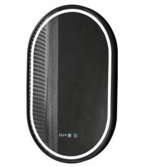 Oval LED Mirror 50x80cm Alessia MotionGlow Marcello Dimable Clock Defrosting System