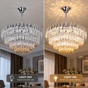 Crystal Chandelier MAJESTIC Regalis 21x E14, Diameter 80cm, Shiny Chrome, Adjustable Height
