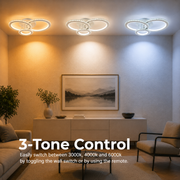 LED chandelier with remote control and crystal NOVA ROTONDA RGB 75W, 3 Circles, Cold/Warm/Neutral light, Dimmable, White