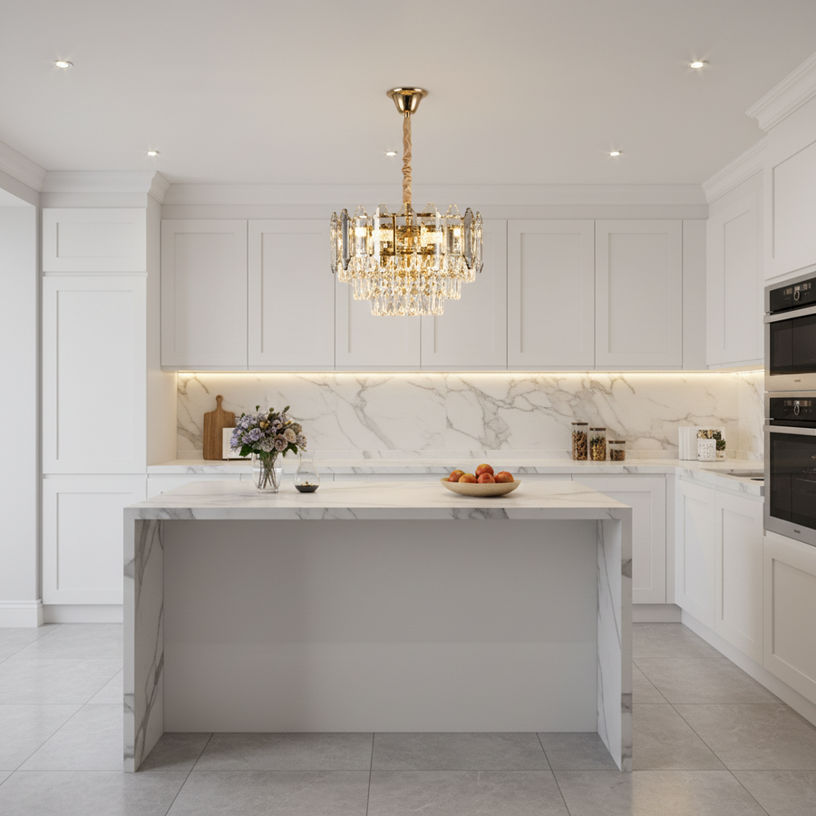 Alfred Crystal Chandelier 6x E14 Gold 