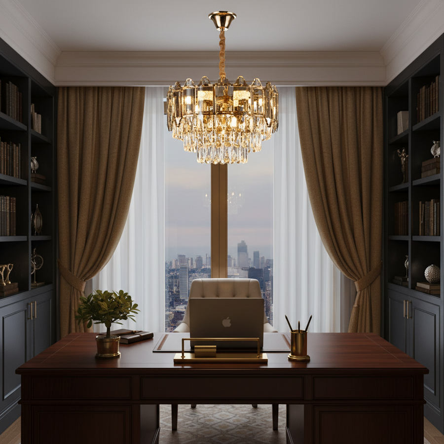 Alfred Crystal Chandelier 6x E14 Gold 
