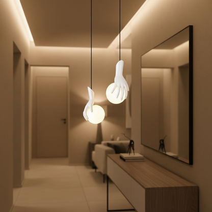 Aplica LED Decorativa MANOS, 13x120cm, 2xG9, Sticla si Resina, Alb