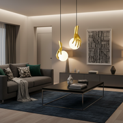 Aplica LED Decorativa MANOS, 13x120cm, 2xG9, Sticla si Resina, Auriu