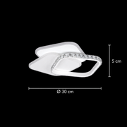 LED crystal chandelier ANASTASIA 39W, Diameter 30cm, Cold/Warm/Neutral light, White