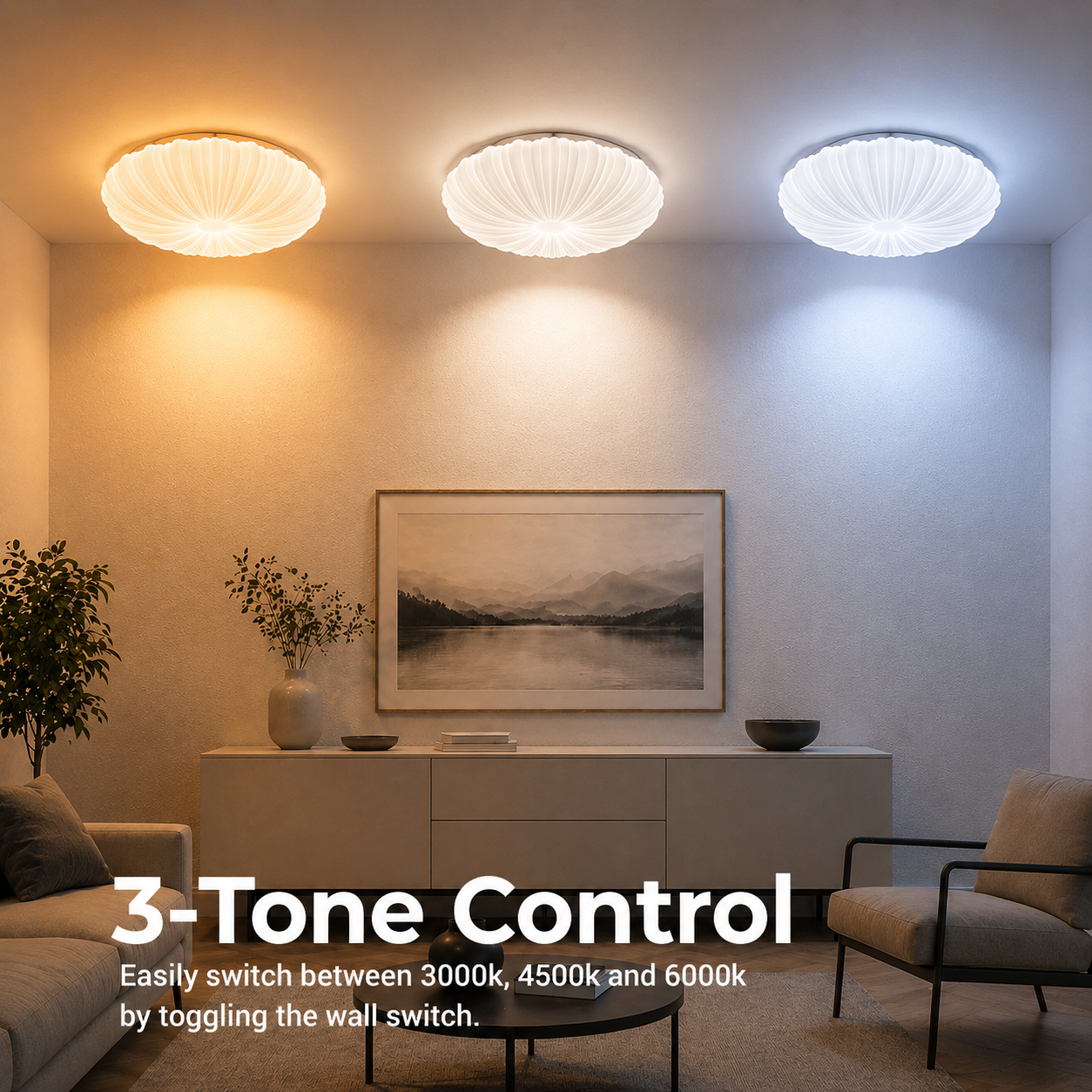 Plafonieră LED Margareta 23 cm, 22W, 3000K / 4000K / 6000K, Alb, Metal si Acril Plafoniere LED Default Title Alessandro Design