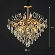 Crystal Chandelier CC9313/12FGD, 12x E14, Diameter 50cm, Gold