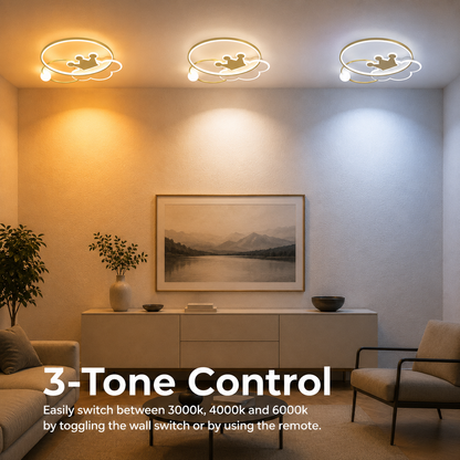 Rafael LED Chandelier with Remote Control, 57W, Dimmable, 3000K/4000K/6000K, Gold