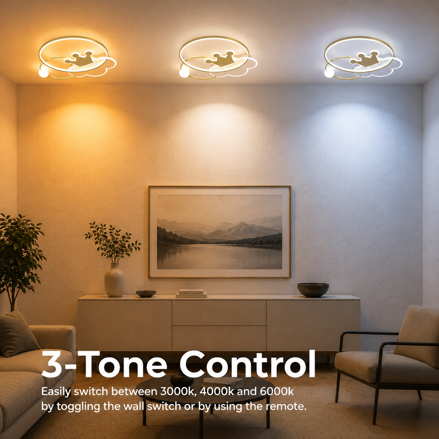Rafael LED Chandelier with Remote Control, 57W, Dimmable, 3000K/4000K/6000K, Gold