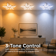 LED chandelier with remote control SAKURA 60W, 5 Petals, Cold/Warm/Neutral light, Dimmable, White