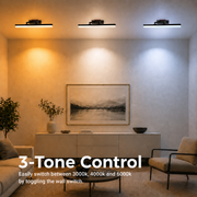 BALATON LED wall light, 10W, linear, Warm/Neutral/Cold light, Shiny Chrome