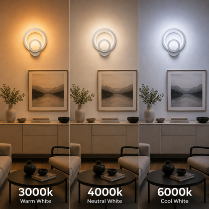 Urbanist LED Wall Lamp 19W Round Cold/Warm/Neutral Light Acrylic and White Metal