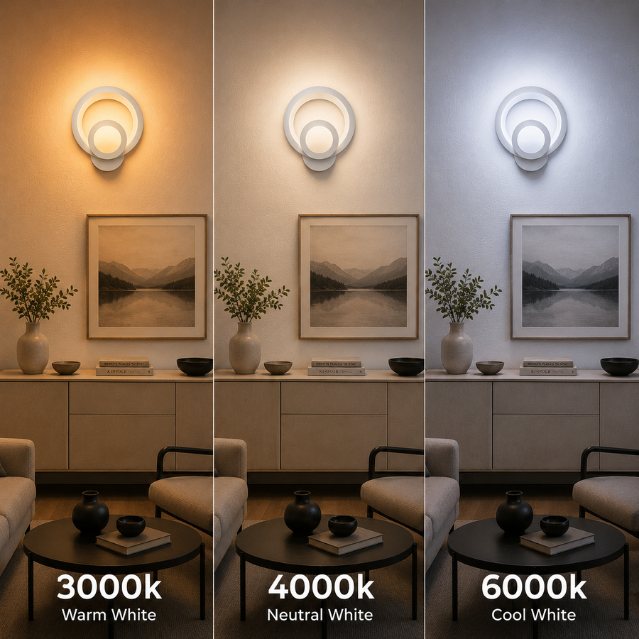 Urbanist LED Wall Lamp 19W Round Cold/Warm/Neutral Light Acrylic and White Metal