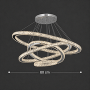 Luminous PRISM LED Chandelier, Crystal and Metal, 210W, 4 Circles, Dimmable, Cold/Warm/Neutral Light, Luxurious Lighting