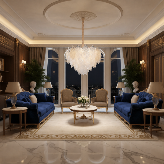Crystal Chandelier LACE Magno 11xE14, Diameter 60cm, Height 42cm, Shiny Gold, Adjustable Height, Elegant Design Crystal Chandelier Default Title Alessandro Design