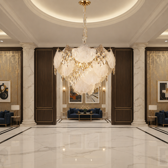 Crystal Chandelier LUXE Magno, 21xE14, Diameter 60cm, Height 40cm, Shiny Gold, Adjustable Height, Elegant Design Crystal Chandeliers Default Title Alessandro Design